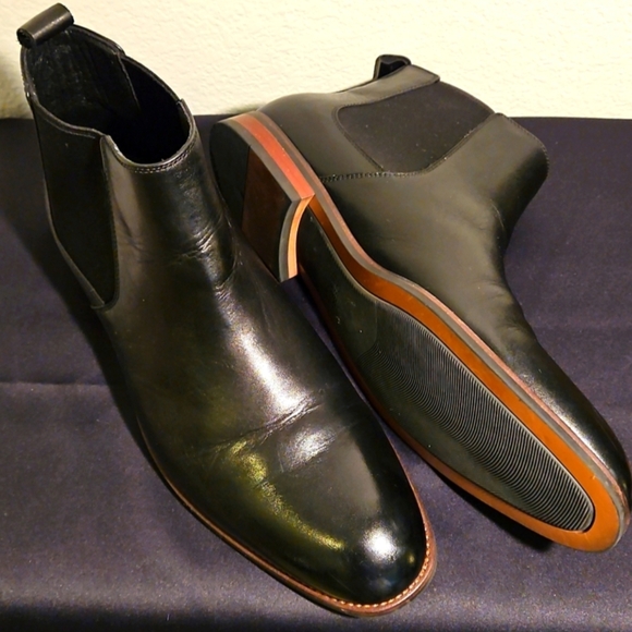 Joseph Abboud Black Leather Chukka Boots 12D main image 5
